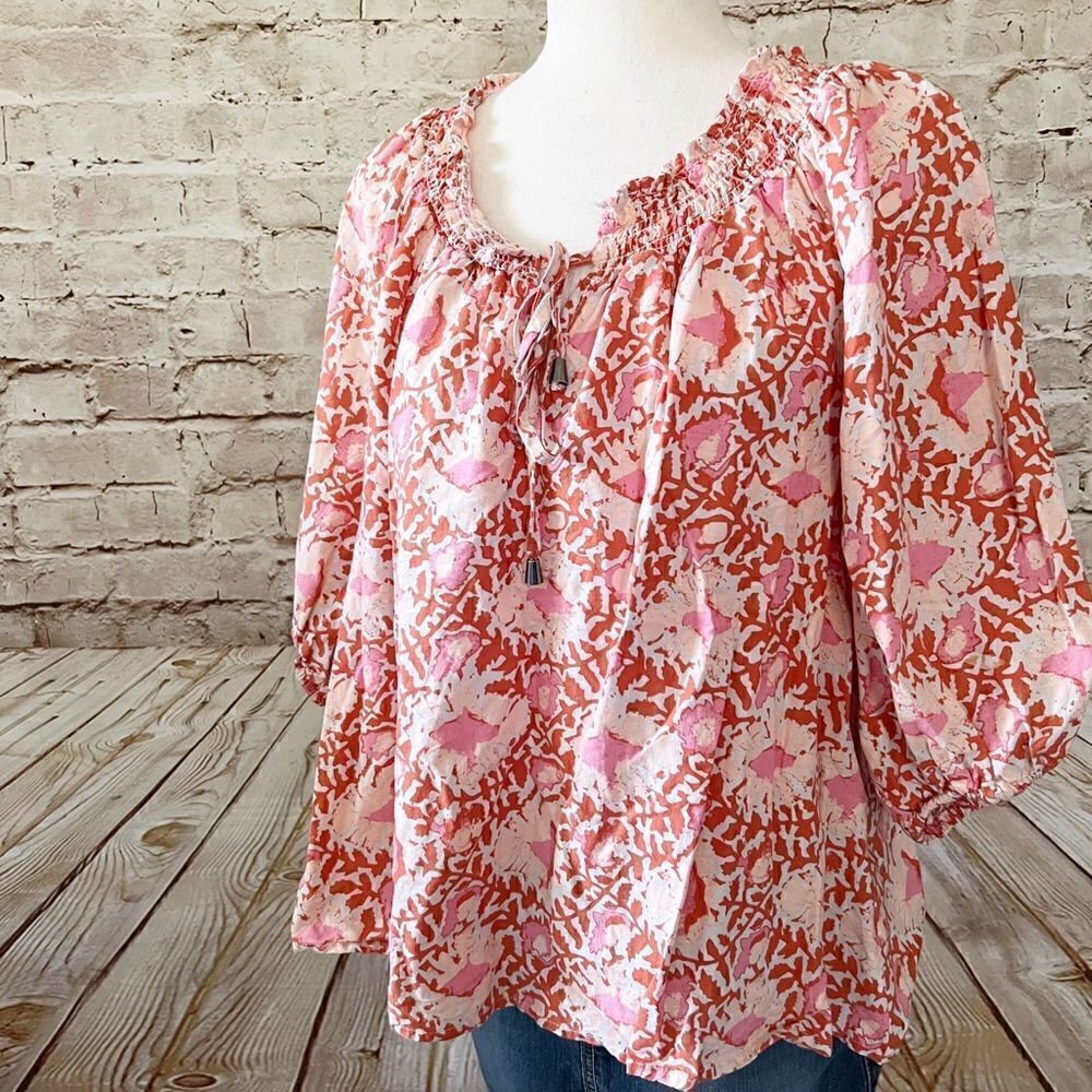 C&C California linen blend floral boho top